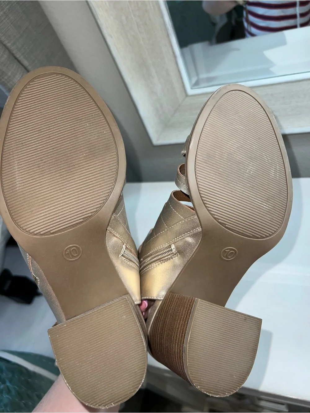 Universal Thread Metallic Block Heel Sandals